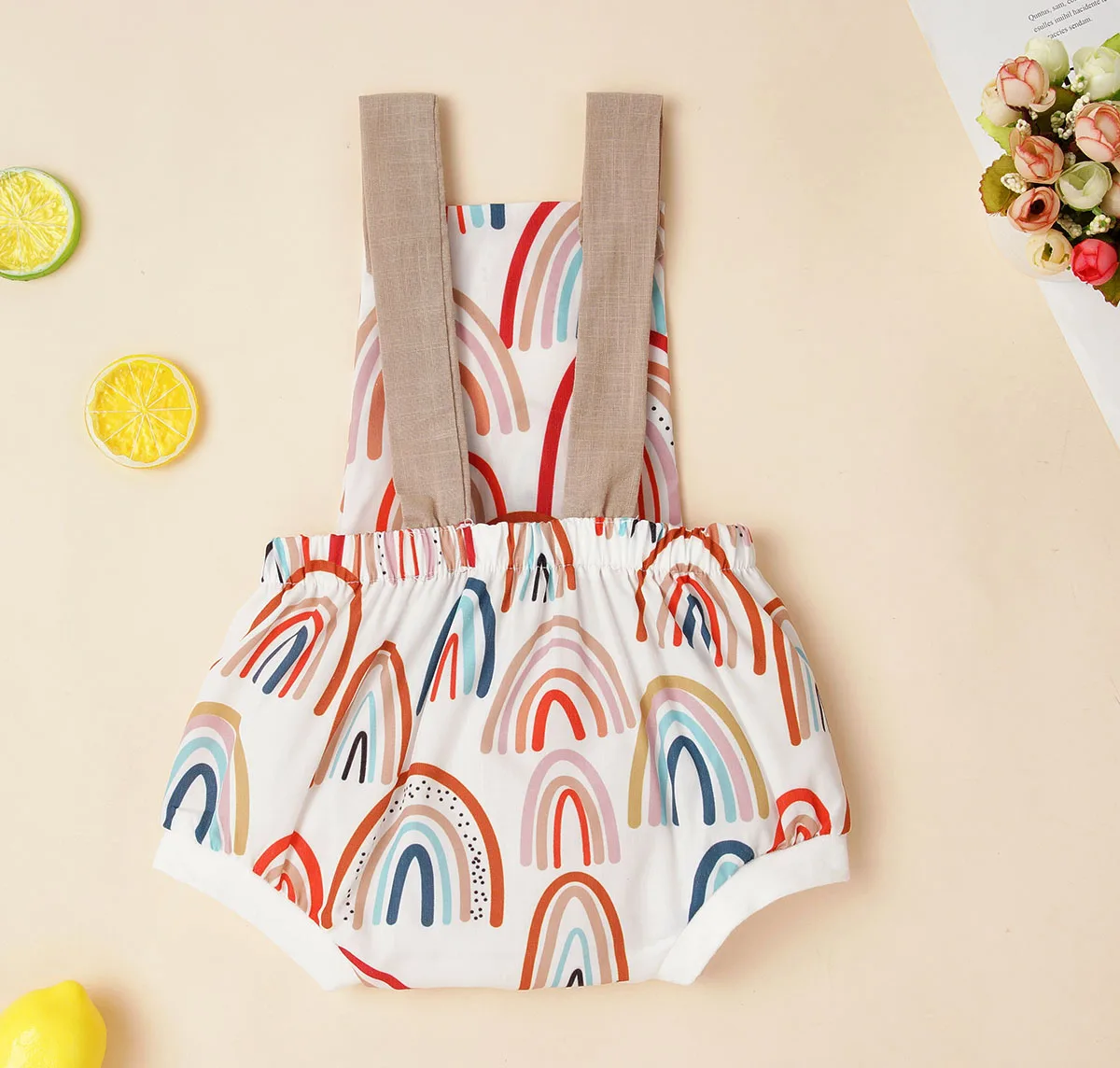 Baby Girls Summer Sleeveless Romper Rainbow Print Backless Square Collar Jumpsuit Infant Sweet One-piece Clothes
Baby Girls Summer Sleeveless Romper Rainbow Print Backless Square Collar Jumpsuit Infant Sweet One-piece Clothes