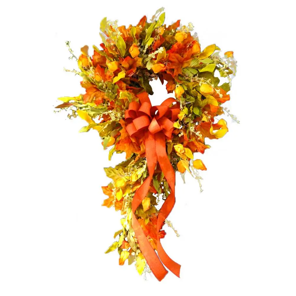 Artificial Autumn Wreath Christmas Decoration Thanksgiving Garland Window Maple Leaf Wreath With Bow Halloween Door Decoration
Artificial Autumn Wreath Christmas Decoration Thanksgiving Garland Window Maple Leaf Wreath With Bow Halloween Door Decoration