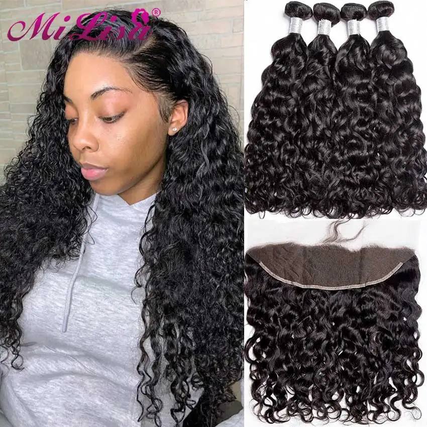 Water Wave Bundles With Closure 30 Inch Curly Bundles With Frontal Natural Malaysian 3 4 Bundles Remy Human Hair Weave Extension
Water Wave Bundles With Closure 30 Inch Curly Bundles With Frontal Natural Malaysian 3 4 Bundles Remy Human Hair Weave Extension