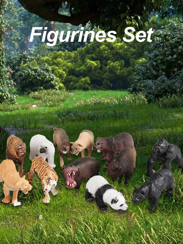 12PCS Simulation Wild Animal Model Set Lion Tiger Leopard Elephant Hand-made Decoration Figurines Toys 
12PCS Simulation Wild Animal Model Set Lion Tiger Leopard Elephant Hand-made Decoration Figurines Toys