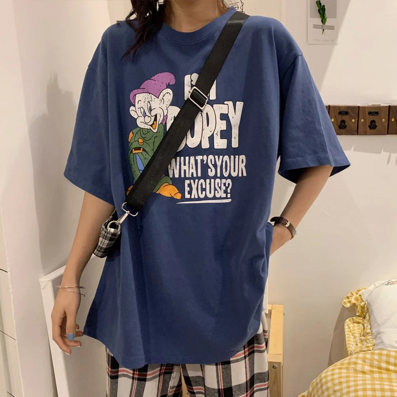 Women's Short-Sleeved T-shirt, Loose Korean Style Ins Trendy Student Baita Harajuku BF College Style Cartoon Top Clothes, 2020
Women's Short-Sleeved T-shirt, Loose Korean Style Ins Trendy Student Baita Harajuku BF College Style Cartoon Top Clothes, 2020