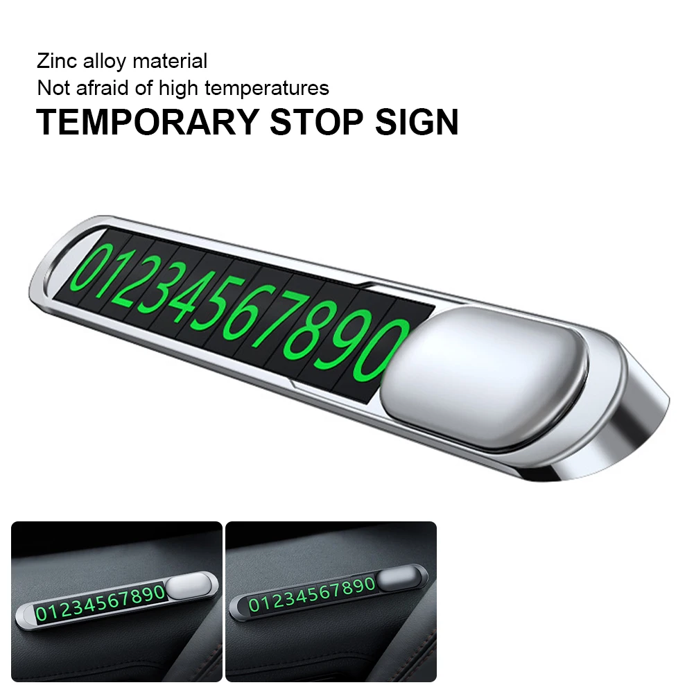 Hidden Temporary Parking Card Metal Alloy Texture Auto Phone Number Card Plate Car Styling Telephone Number Fluorescence Light
Hidden Temporary Parking Card Metal Alloy Texture Auto Phone Number Card Plate Car Styling Telephone Number Fluorescence Light
