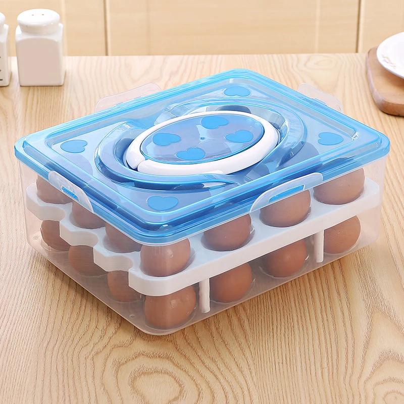 Visible Egg Tray Case with 2 Layers 32 Cells Eggs Storage Box with Lid & Handle Kitchen Organizer for Refrigerator Promo
Visible Egg Tray Case with 2 Layers 32 Cells Eggs Storage Box with Lid & Handle Kitchen Organizer for Refrigerator Promo