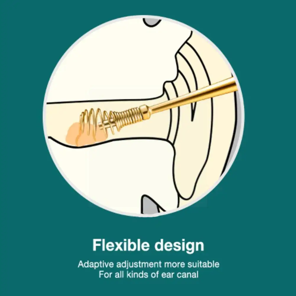 Ear Wax Removal 360° Massage Ear Pick Ear Canal Care Ear Steel Design Sticks Cleaner Flexible Round Tools T3h9
Ear Wax Removal 360° Massage Ear Pick Ear Canal Care Ear Steel Design Sticks Cleaner Flexible Round Tools T3h9