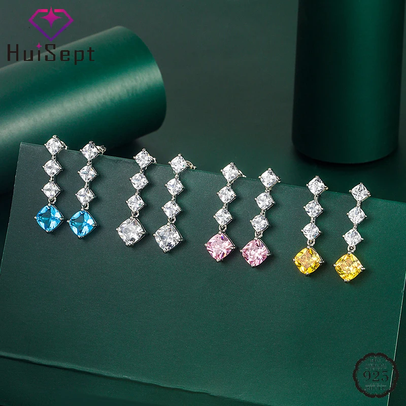 HuiSept Luxury Earrings 925 Silver Jewelry with Zircon Gemstone Drop Earrings Accessories for Women Wedding Party Promise Gift 
HuiSept Luxury Earrings 925 Silver Jewelry with Zircon Gemstone Drop Earrings Accessories for Women Wedding Party Promise Gift