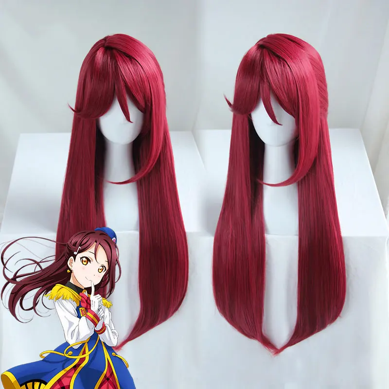 

Sakurauchi Riko Wig Love Live Sunshine Cosplay Wig Red Synthetic Hair Sakurauchi Riko Anime LoveLive Cosplay Hair Women
