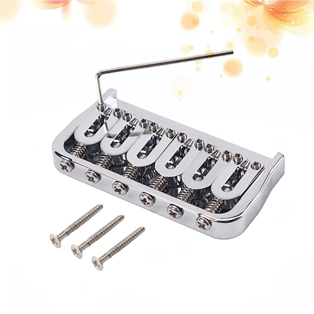6 Strings Fixed Saddle Bridge Plate with Screws and Wrench for Electric Guitar Accessories Guitar Parts (Silver)
6 Strings Fixed Saddle Bridge Plate with Screws and Wrench for Electric Guitar Accessories Guitar Parts (Silver)