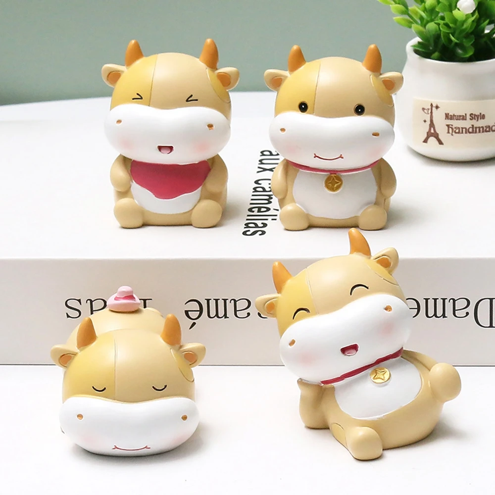 New Year of the Ox Figurines Cute Cow Creative Cartoon Car Doll Home Office Desk Car Resin Decoration Crafts
New Year of the Ox Figurines Cute Cow Creative Cartoon Car Doll Home Office Desk Car Resin Decoration Crafts