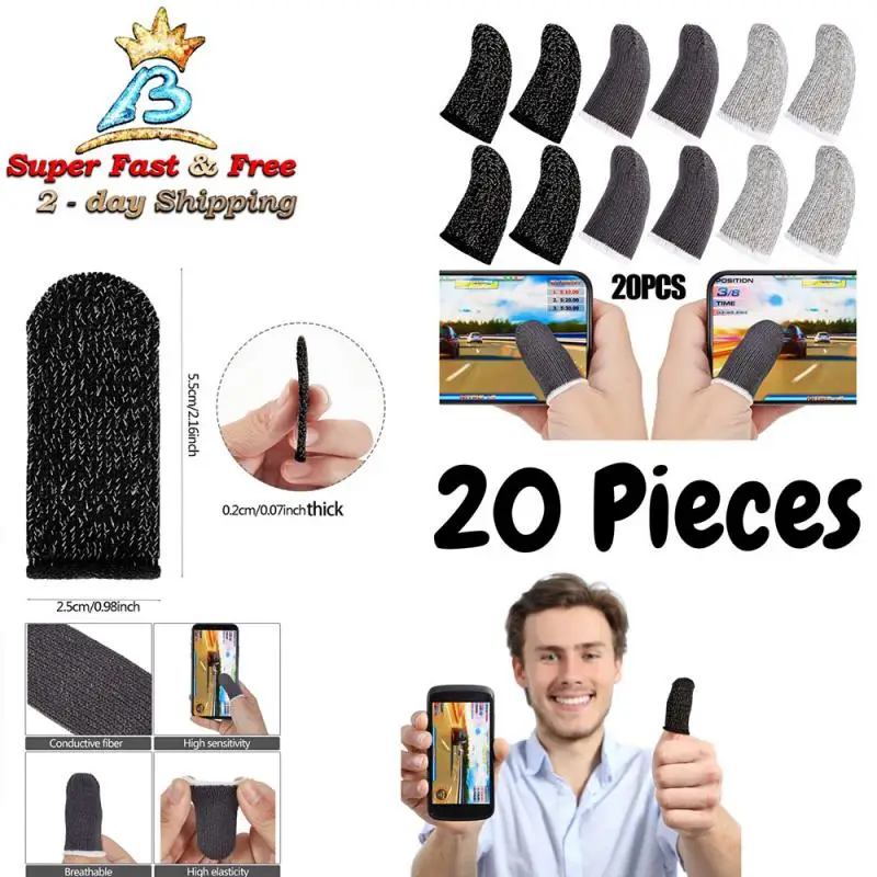 20pcs Gaming Finger Sleeve Mobile Screen Game Controller Sweatproof Gloves Anti Sweat Anti Scratch PUBG Game Finger Thumb Sleeve
20pcs Gaming Finger Sleeve Mobile Screen Game Controller Sweatproof Gloves Anti Sweat Anti Scratch PUBG Game Finger Thumb Sleeve