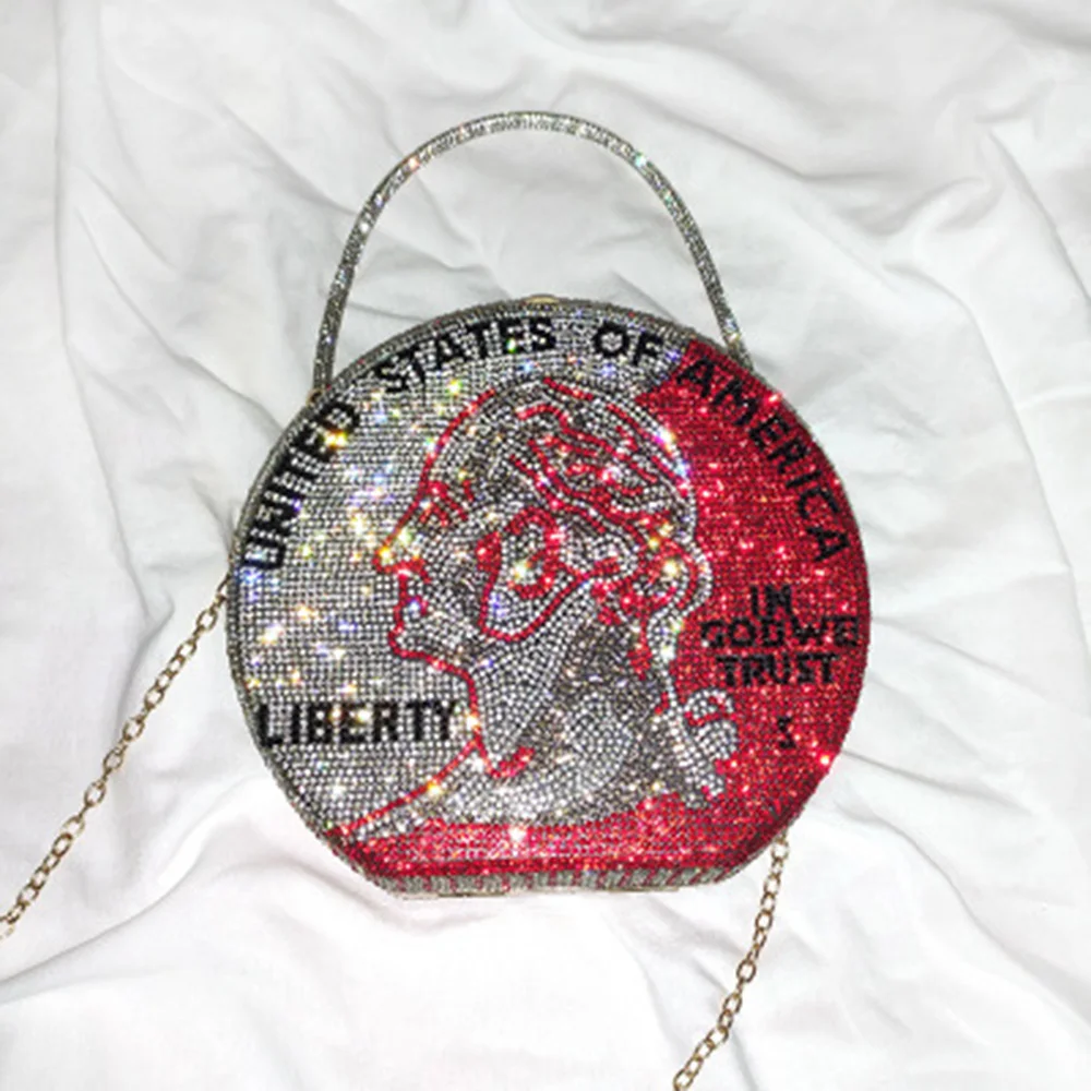 1pc Dollar Evening Bag Hot Rhinestone Clutch Coin Shape Single Shoulder Party Bag Evening Bag
1pc Dollar Evening Bag Hot Rhinestone Clutch Coin Shape Single Shoulder Party Bag Evening Bag
