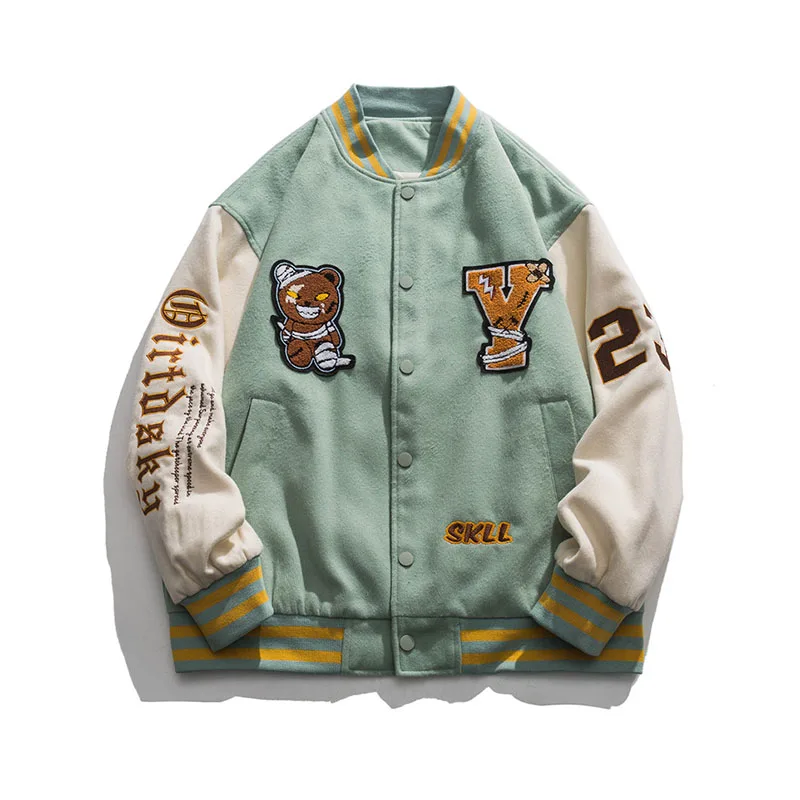 Hip Hop Letterman Embroidery Baseball Jackets Spring Autumn Cartoon Casual Outwear Tops For Male Patchwork
Hip Hop Letterman Embroidery Baseball Jackets Spring Autumn Cartoon Casual Outwear Tops For Male Patchwork