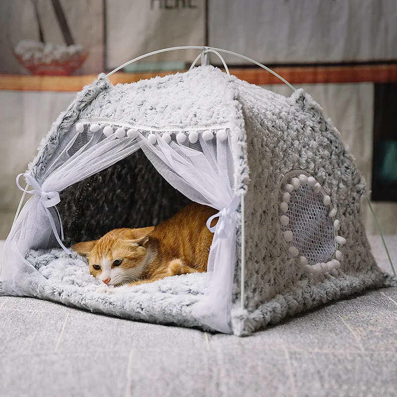 

Cat nest summer cat tent house semi-enclosed pet bed four seasons dog kennel villa supplies