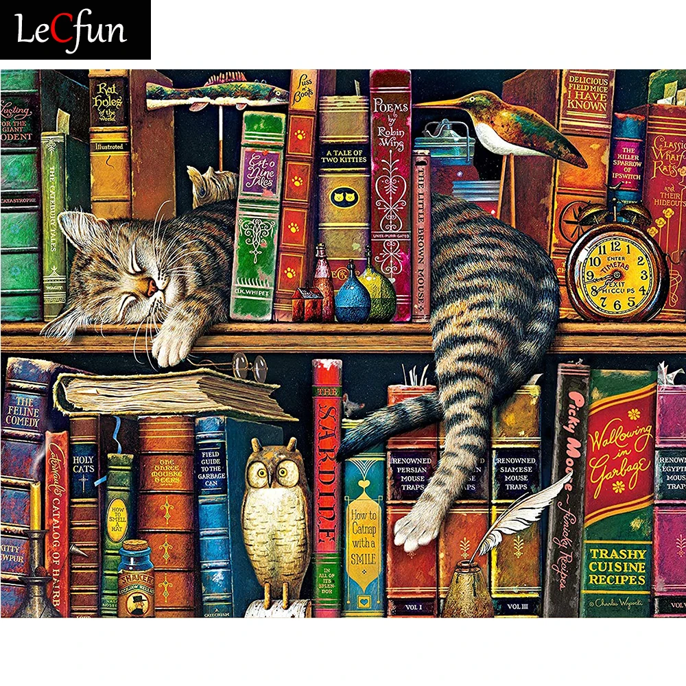 LeCfun Sleeping Cat Books 5D DIY Diamond Painting Kits Full Round Square Drill Art Craft Embroidery Paint by Numbers for Adults
LeCfun Sleeping Cat Books 5D DIY Diamond Painting Kits Full Round Square Drill Art Craft Embroidery Paint by Numbers for Adults