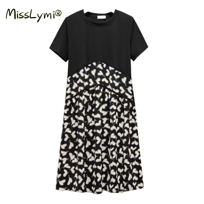 4XL Plus Size Women Korean Casual Dress Summer 2021 Black Short Sleeve Cotton Tshirt Patchwork Loose Funny Heart Print Dresses
4XL Plus Size Women Korean Casual Dress Summer 2021 Black Short Sleeve Cotton Tshirt Patchwork Loose Funny Heart Print Dresses
