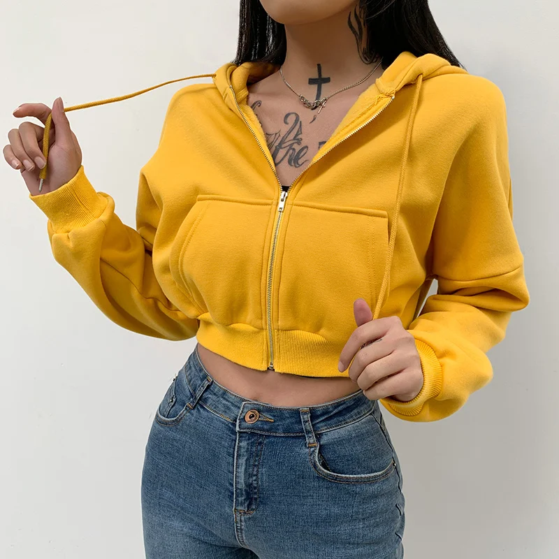 ZOVSV Thick Casual Cropped Sweatshirt Jacket Women Autumn Winter Zipper Hoodies Coats Ladies Solid Korean Overcoat Female
ZOVSV Thick Casual Cropped Sweatshirt Jacket Women Autumn Winter Zipper Hoodies Coats Ladies Solid Korean Overcoat Female
