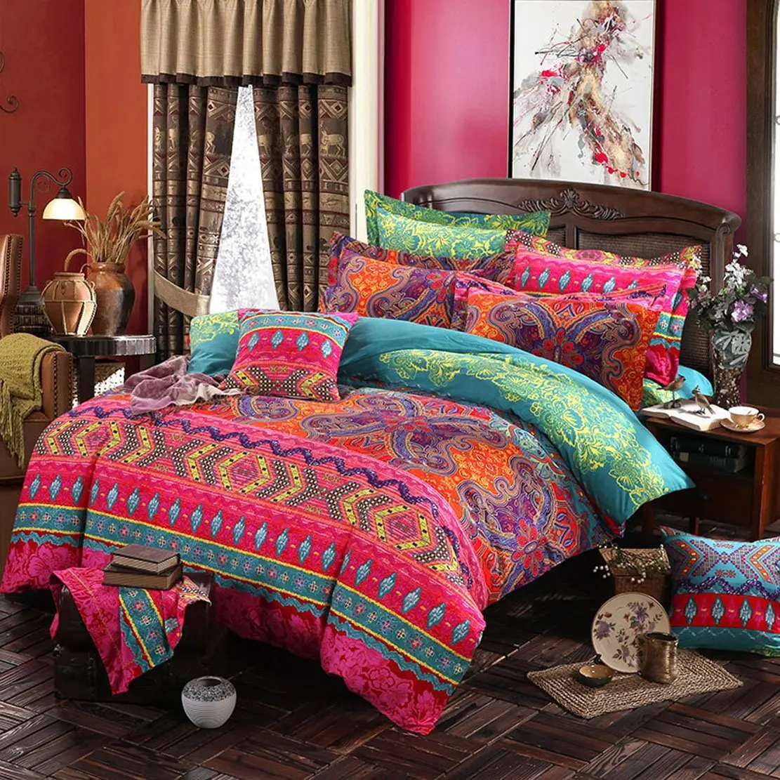 Bedding Set Bohemia style famous folk wind lattice 4pcs Duvet Cover Sets Soft Polyester Bed Linen Flat Bed Sheet Set Pillowcase
Bedding Set Bohemia style famous folk wind lattice 4pcs Duvet Cover Sets Soft Polyester Bed Linen Flat Bed Sheet Set Pillowcase