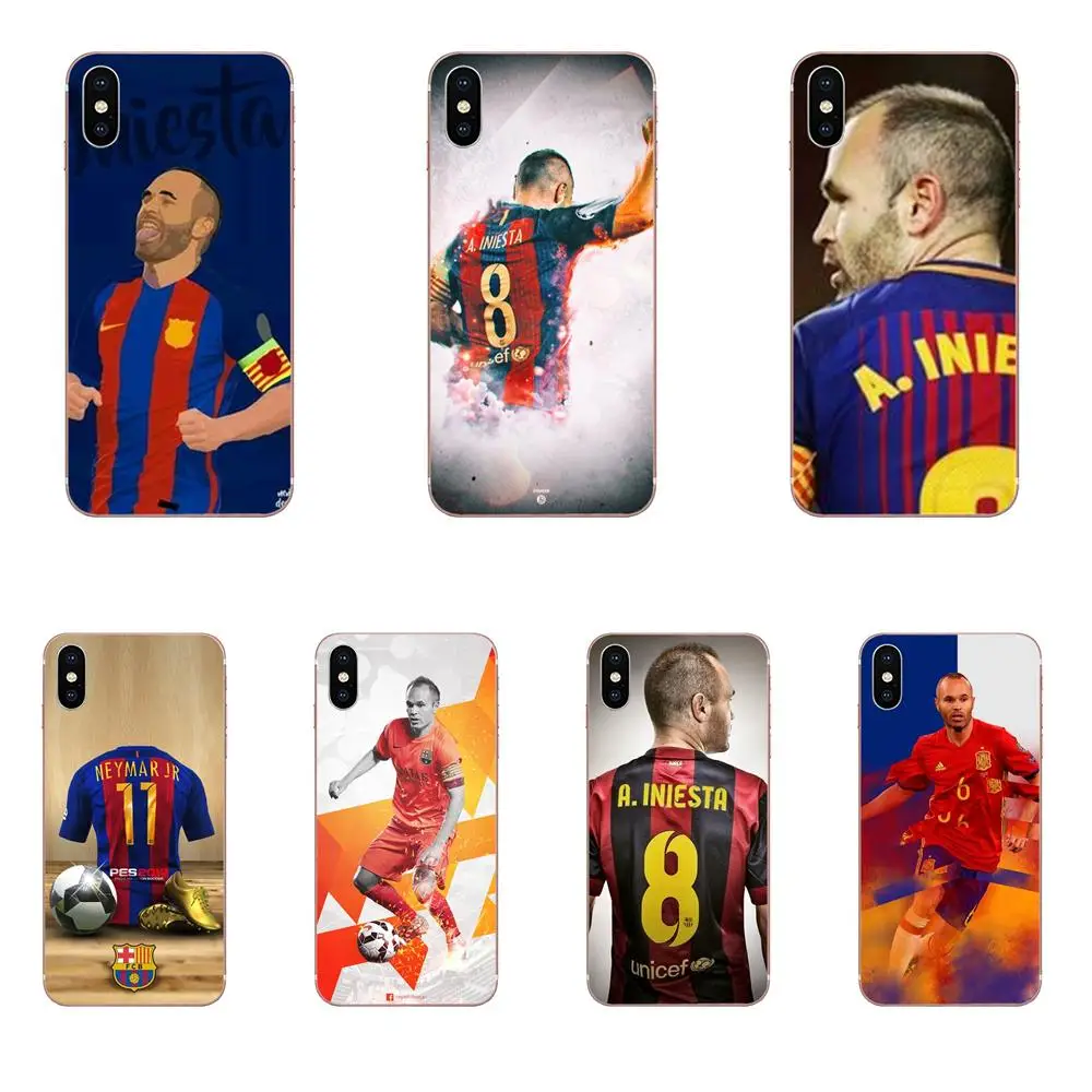 Фото Испания футболист A Iniesta мягкий прозрачный чехол для Apple iPhone 4 4s 5 5C 5S SE 6 6S 7 8 Plus X XS Max