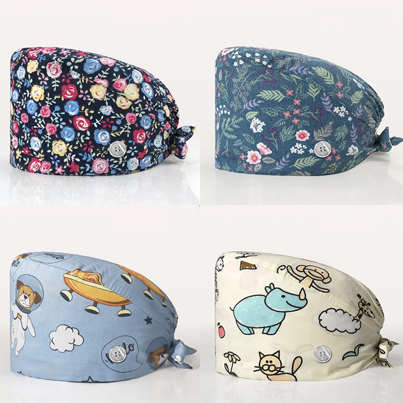 Fashion Cotton Nurse Cap Print Hat Dustproof Work Button Long Hair Bag Headgear For Women Adjustable Work Cap Salon Nursing Cap
Fashion Cotton Nurse Cap Print Hat Dustproof Work Button Long Hair Bag Headgear For Women Adjustable Work Cap Salon Nursing Cap