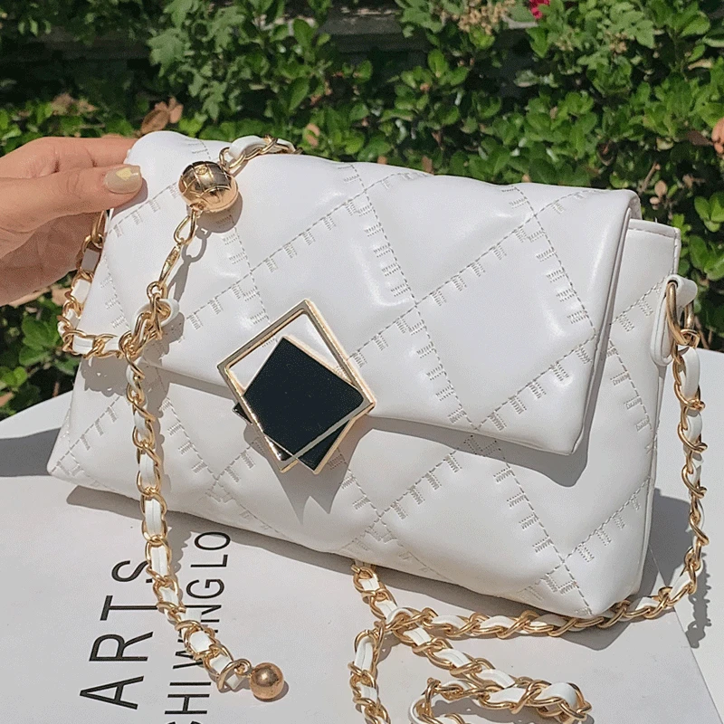 Luxury Handbags Designer Chain White Crossbody Bag for Women Diamond Lattice Leather Shoulder Bag Female Women Flap Bags Sac New
Luxury Handbags Designer Chain White Crossbody Bag for Women Diamond Lattice Leather Shoulder Bag Female Women Flap Bags Sac New