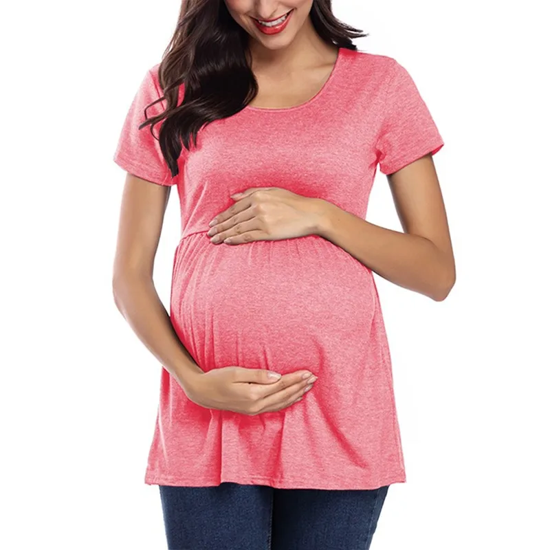 Футболки для беременных с коротким рукавом, в полоску 
Футболки для беременных с коротким рукавом, в полоску
