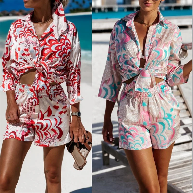 2pcs Short Sets Sets Women Fashion Beach Styles Scenery Pattern Button-down Shirts and Shorts 2021 New Summer Casual Sets
2pcs Short Sets Sets Women Fashion Beach Styles Scenery Pattern Button-down Shirts and Shorts 2021 New Summer Casual Sets