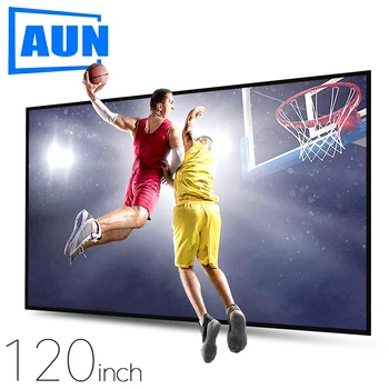 AUN 16/9 Anti light Projector Screen 120 100 60 inch Reflective Fabric Home theater ALR Screen 4K 1080P LED DLP projector