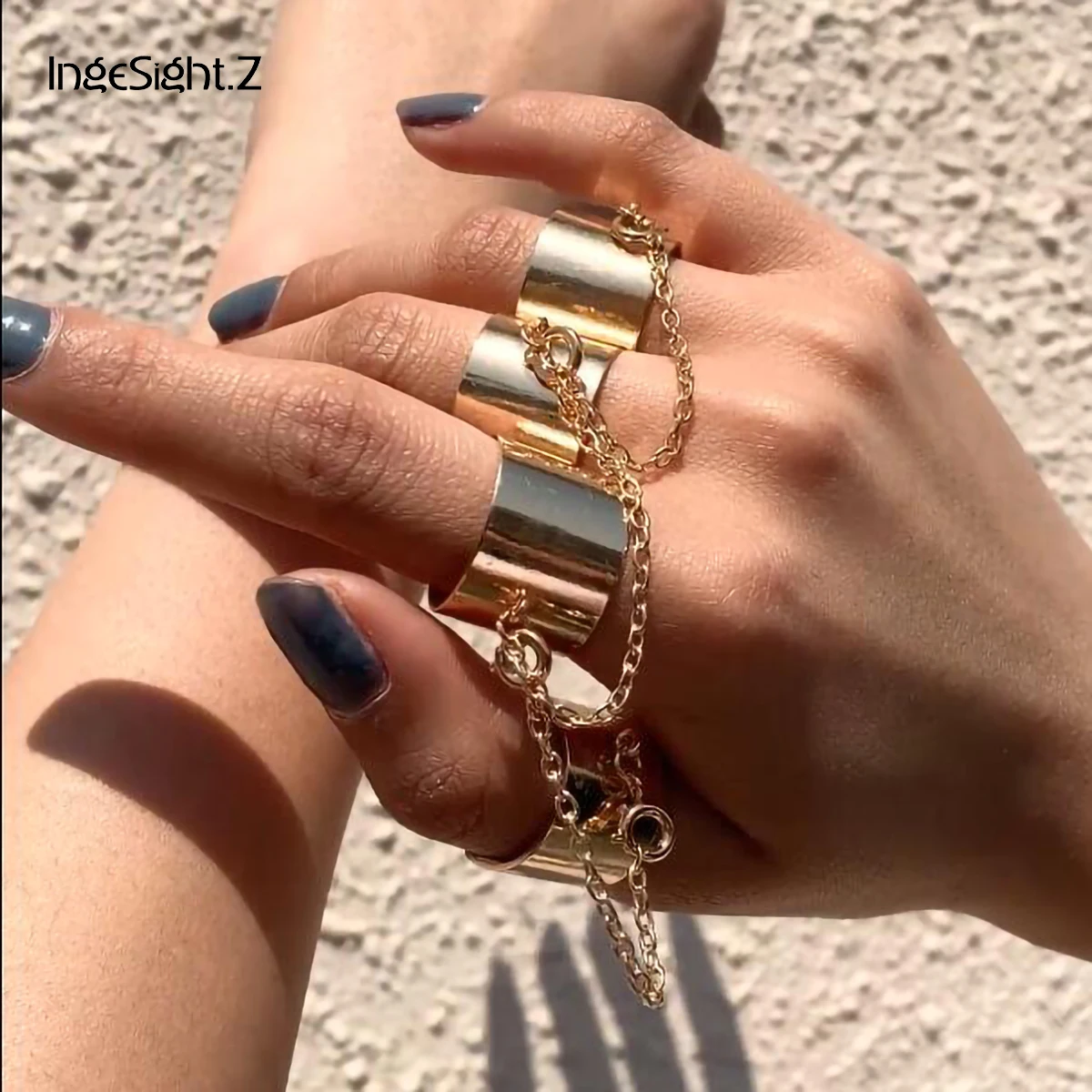 IngeSight.Z Hip Hop Adjustable Open Knuckle Finger Rings Multi Layered Chain Index Mid Rings Female Men Steampunk Rock Jewelry
IngeSight.Z Hip Hop Adjustable Open Knuckle Finger Rings Multi Layered Chain Index Mid Rings Female Men Steampunk Rock Jewelry