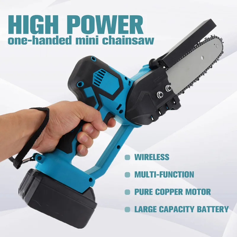 1500 Watt 8 Inch Mini Electric Cordless Portable Chain Saw Logging Cutter Electric Saw Power Tool with 2 Batteries
1500 Watt 8 Inch Mini Electric Cordless Portable Chain Saw Logging Cutter Electric Saw Power Tool with 2 Batteries
