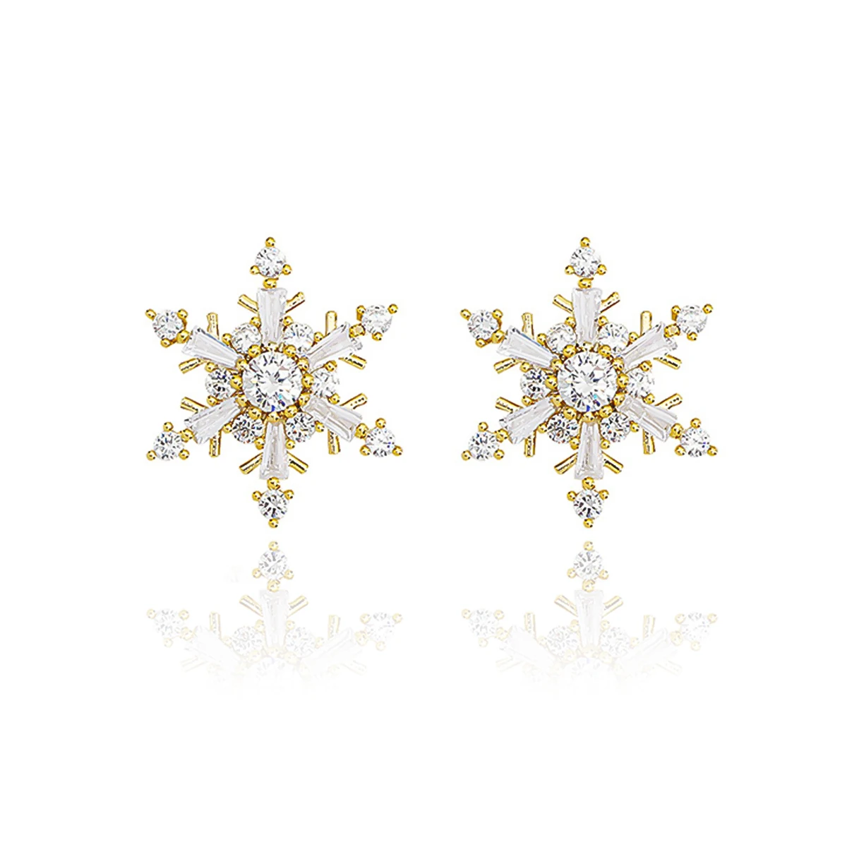 Female Real Silver Piercing 14K Gold Plated Snowflake Shape Copper Earrings Zircon Inlaid Earrings 2022 Trendy Wedding Jewelry
Female Real Silver Piercing 14K Gold Plated Snowflake Shape Copper Earrings Zircon Inlaid Earrings 2022 Trendy Wedding Jewelry