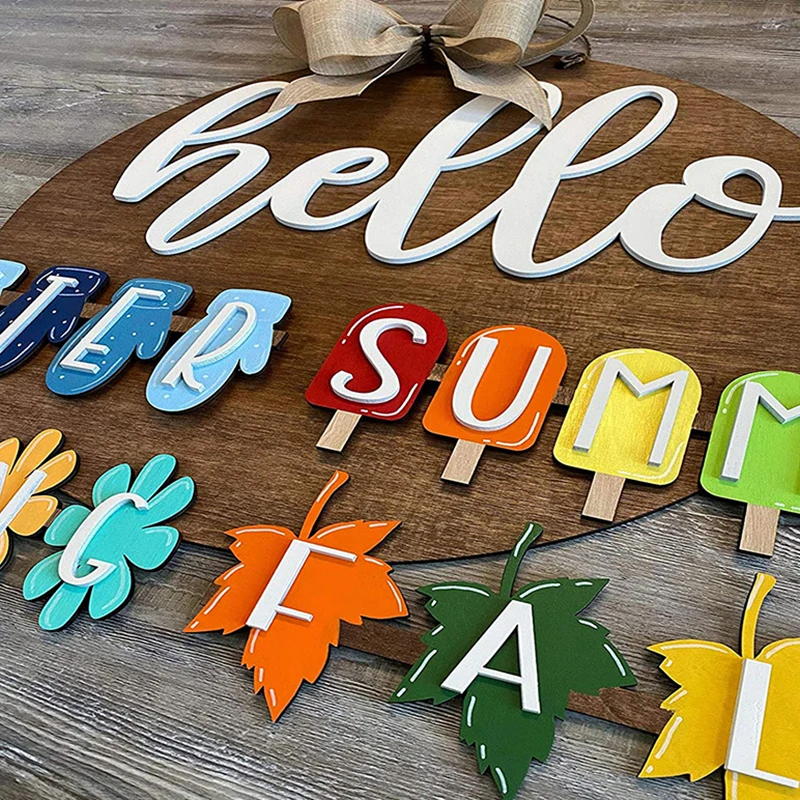 Interchangeable Hello Sign 4 Seasons Wood Sign Kit Hanging Sign Wood Front Door Porch Wall Home Decoration jlrr
Interchangeable Hello Sign 4 Seasons Wood Sign Kit Hanging Sign Wood Front Door Porch Wall Home Decoration jlrr