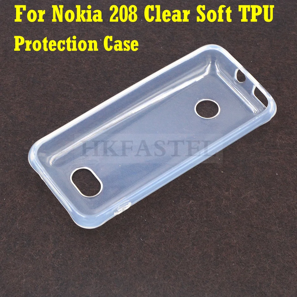 Прозрачный мягкий чехол HKFASTEL из ТПУ для Nokia 208 с одной SIM картой и двумя картами