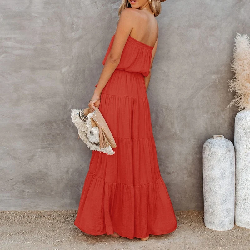 Uclio Women's Summer Tube Top Lace Stitching Sexy Backless Dress Solid Color Fashion Long Dress
Uclio Women's Summer Tube Top Lace Stitching Sexy Backless Dress Solid Color Fashion Long Dress