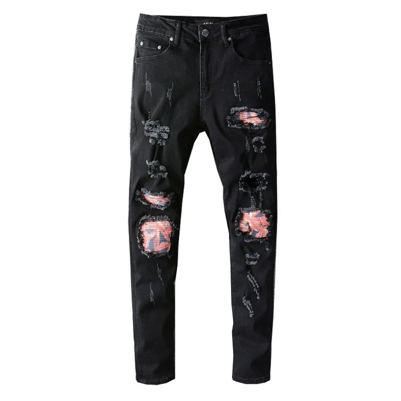 AMIRI pants trendy brand black patchwork motorcycle jeans AMIRI hole patch jeans men's stretch slim pants Large Size
AMIRI pants trendy brand black patchwork motorcycle jeans AMIRI hole patch jeans men's stretch slim pants Large Size