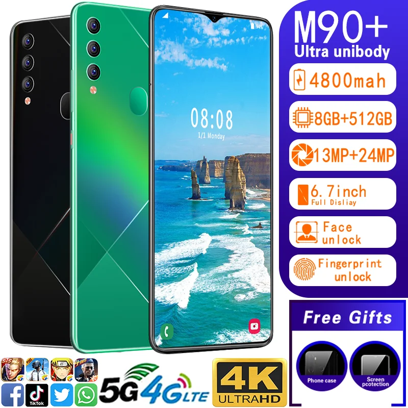 Hot Sale M90+Max Smartphone Global Version Cell Phone 8G 512G 6.7 Inch Screen 4800mAh Snapdragon 888 13MP 24MP Camera Face ID
Hot Sale M90+Max Smartphone Global Version Cell Phone 8G 512G 6.7 Inch Screen 4800mAh Snapdragon 888 13MP 24MP Camera Face ID