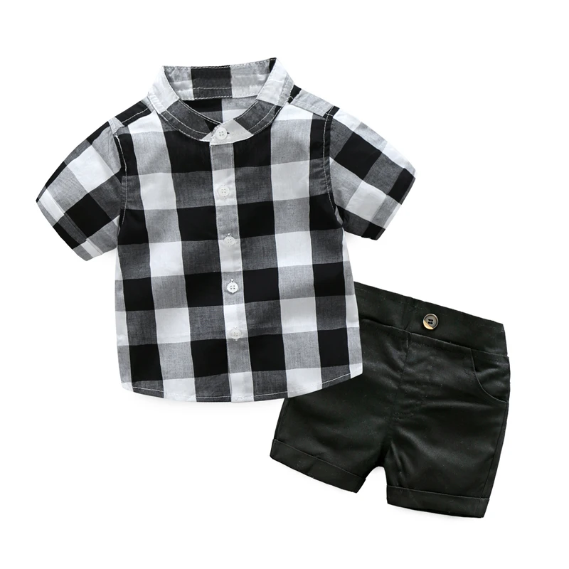Plaid Shirt with Shorts Baby Boy Clothing Set For Toddler Boys Clothes Formal Kids Suit Set White and Black Boy Suit Children
Plaid Shirt with Shorts Baby Boy Clothing Set For Toddler Boys Clothes Formal Kids Suit Set White and Black Boy Suit Children