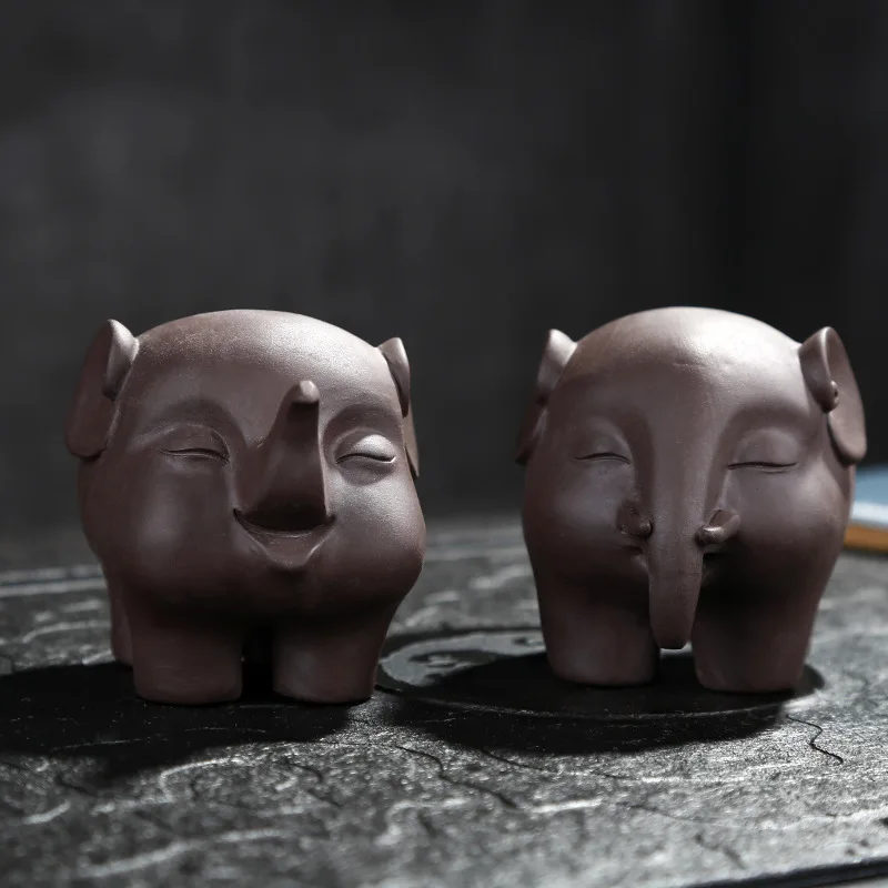 2pcs Creative Handmade Boutique Elephant Tea Pet Yixing Purple Clay Cute Figurine Ceramic Crafts Ornament Lucky Home Decoration
2pcs Creative Handmade Boutique Elephant Tea Pet Yixing Purple Clay Cute Figurine Ceramic Crafts Ornament Lucky Home Decoration