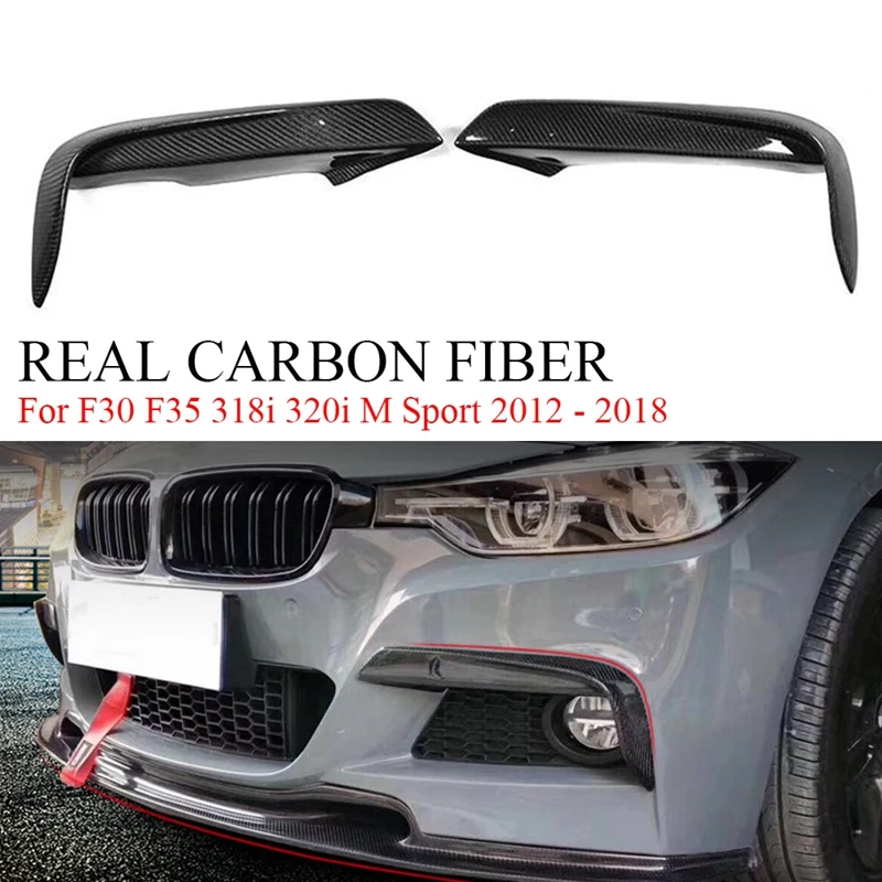 

Carbon Fiber Front Bumper Canards Splitters Fog Lamp Cover Trim For-BMW 3 Series F30 F35 318I 320I M Sport 2012 - 2018