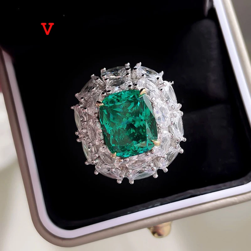 OEVAS 100% 925 Sterling Silver 10*12MM Tourmaline Paraiba High Carbon Diamond Rings For Women Sparkling Wedding Fine Jewelry
OEVAS 100% 925 Sterling Silver 10*12MM Tourmaline Paraiba High Carbon Diamond Rings For Women Sparkling Wedding Fine Jewelry