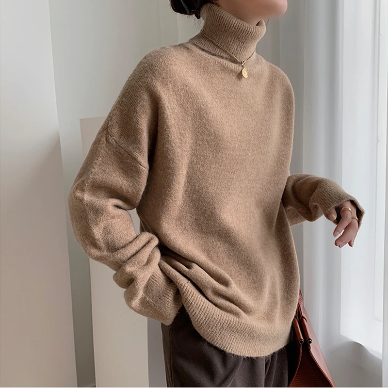 2021 Autumn Winter Women Turtleneck Sweater Retro Oversize Warm Pullovers Sweater Long Sleeve Korean Loose Jumper
2021 Autumn Winter Women Turtleneck Sweater Retro Oversize Warm Pullovers Sweater Long Sleeve Korean Loose Jumper