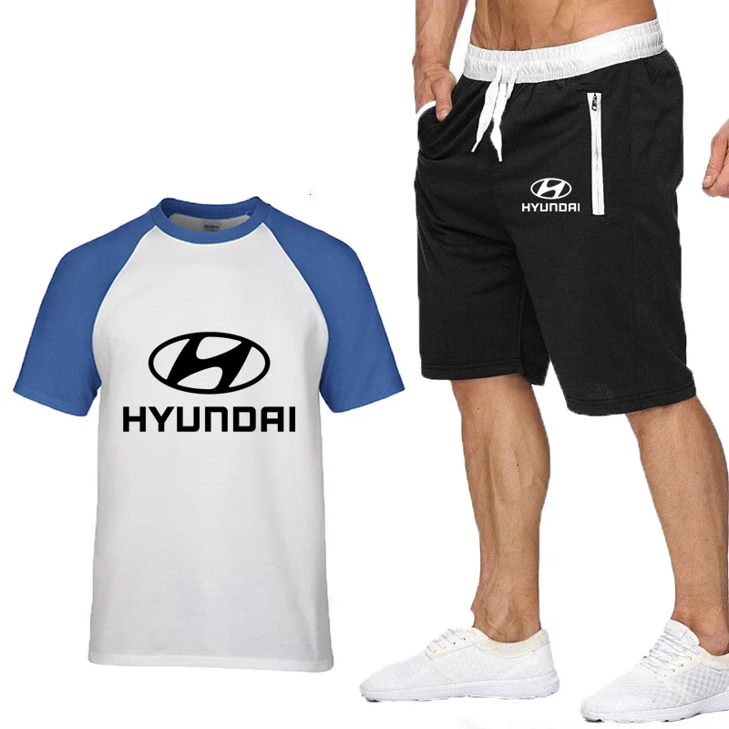 Fashion Summer Men Short Sleeve Hyundai Motor Car Logo Print short sleeve Crew neck Casual Cotton Mens T-shirt+shorts 2pcs suit
Fashion Summer Men Short Sleeve Hyundai Motor Car Logo Print short sleeve Crew neck Casual Cotton Mens T-shirt+shorts 2pcs suit