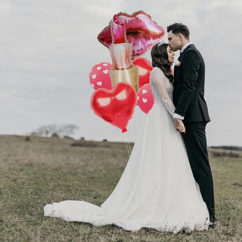 6pcs/Set Lips Shape Lipstick Foil Balloons Wedding Decoration Valentines Day Ornaments Globos Bridal Shower Hens Party Supplies
6pcs/Set Lips Shape Lipstick Foil Balloons Wedding Decoration Valentines Day Ornaments Globos Bridal Shower Hens Party Supplies