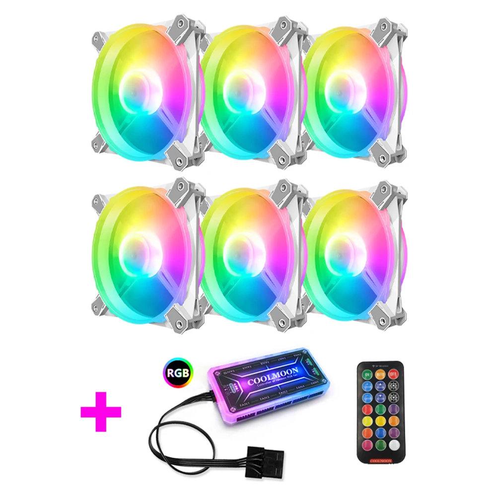 CoolMoon 16RGB LED Hydraulic Bearing PC Computer Case Cooling Fan 12cm Quiet Silent Chassis Cooler Radiator with 4Pin Controller
CoolMoon 16RGB LED Hydraulic Bearing PC Computer Case Cooling Fan 12cm Quiet Silent Chassis Cooler Radiator with 4Pin Controller