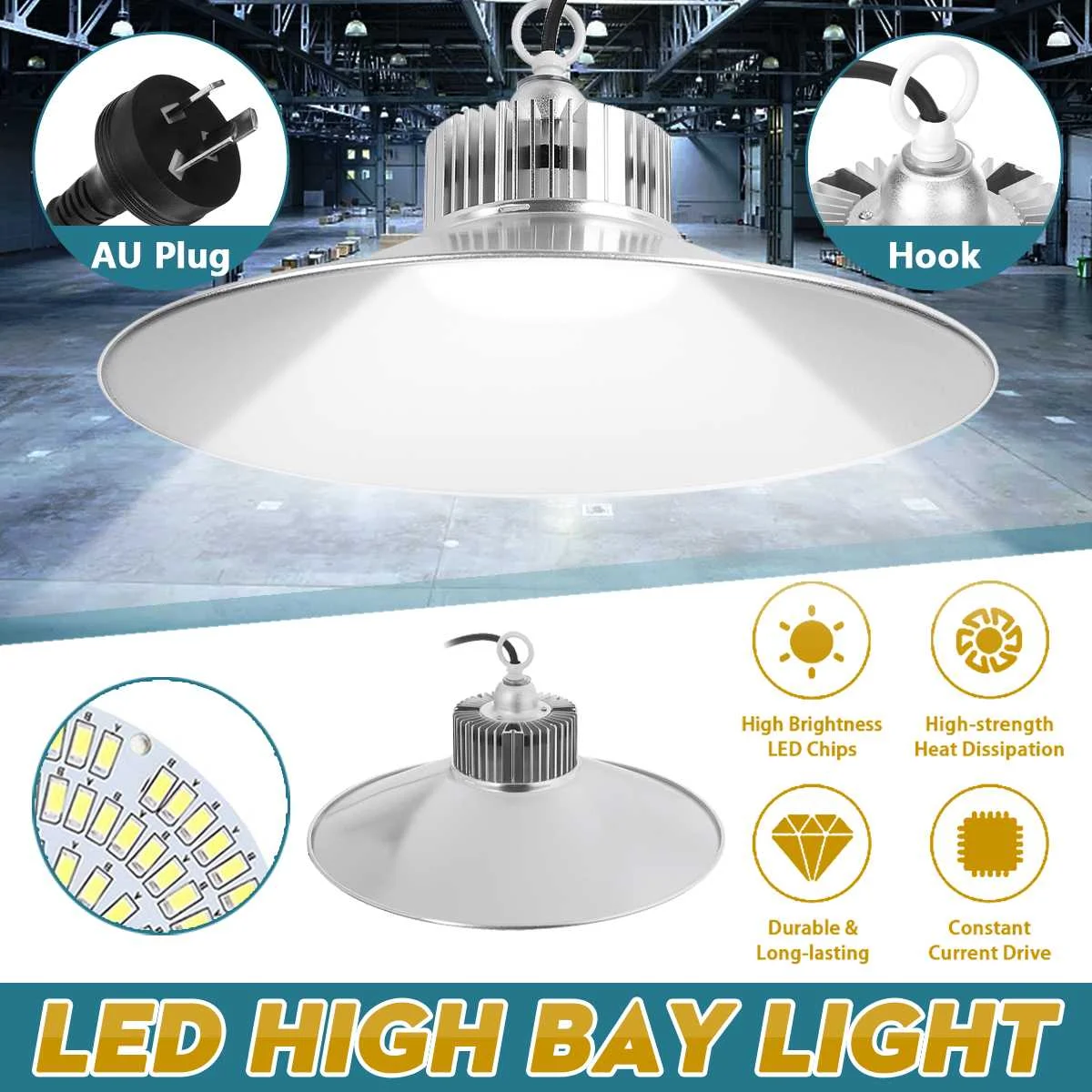 NEW Led High Bay Light 160-240V 100W/160W/200W UFO LED Industrial Light Lamp for Workshop Garage Warehouse Stadium Market
NEW Led High Bay Light 160-240V 100W/160W/200W UFO LED Industrial Light Lamp for Workshop Garage Warehouse Stadium Market