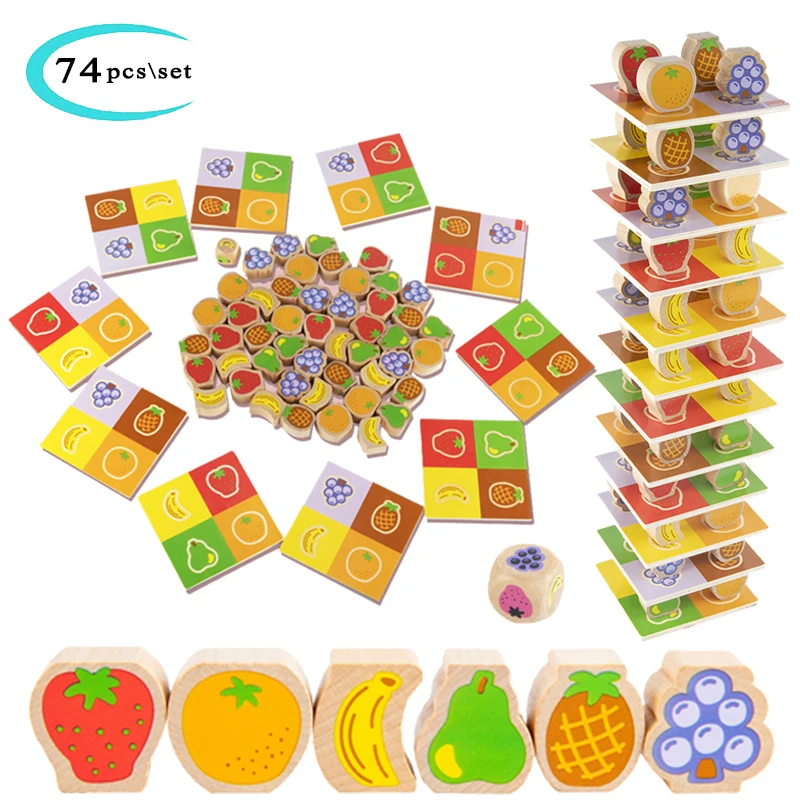Children colored fruits jenga stacking block construction toys montessori educational wood fruit cognition game children party
Children colored fruits jenga stacking block construction toys montessori educational wood fruit cognition game children party