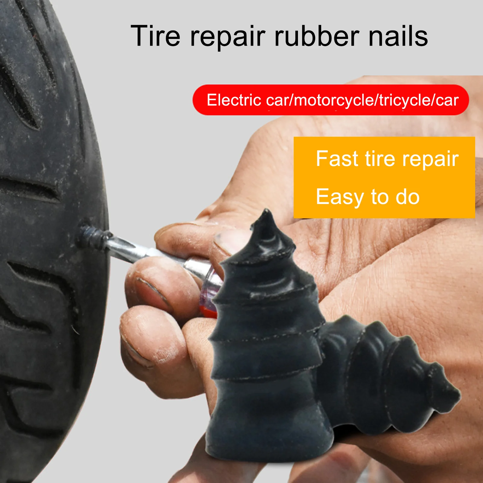 10Pcs Vacuum Tyre Repair Nail Motorcycle Electric Car Tubeless Tyre Repair Rubber Nails Self-tire Repair Tire Film Nail
10Pcs Vacuum Tyre Repair Nail Motorcycle Electric Car Tubeless Tyre Repair Rubber Nails Self-tire Repair Tire Film Nail