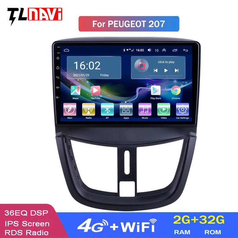 4G LTE 2G RAM для Peugeot 207 2006 2012 Радио DVD плеер экран Аудио Стерео GPS навигация Android