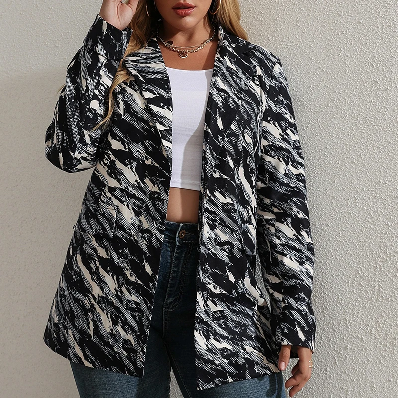 Женский блейзер в деловом стиле, простой блейзер без эластичности для весны и осени, Женская ветровка 3XL, 4XL для зимы 
Женский блейзер в деловом стиле, простой блейзер без эластичности для весны и осени, Женская ветровка 3XL, 4XL для зимы