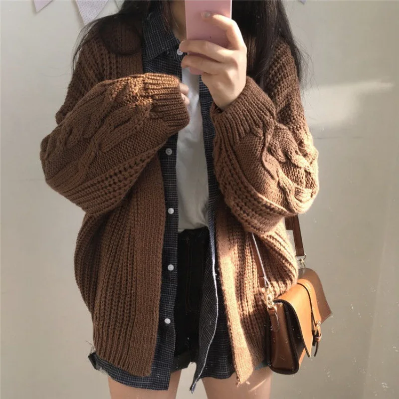 New Autumn Knit Sweater Women Fashion Harajuku Loose Warm Cardigan Women College Casual Long Sleeve Winter Coat
New Autumn Knit Sweater Women Fashion Harajuku Loose Warm Cardigan Women College Casual Long Sleeve Winter Coat