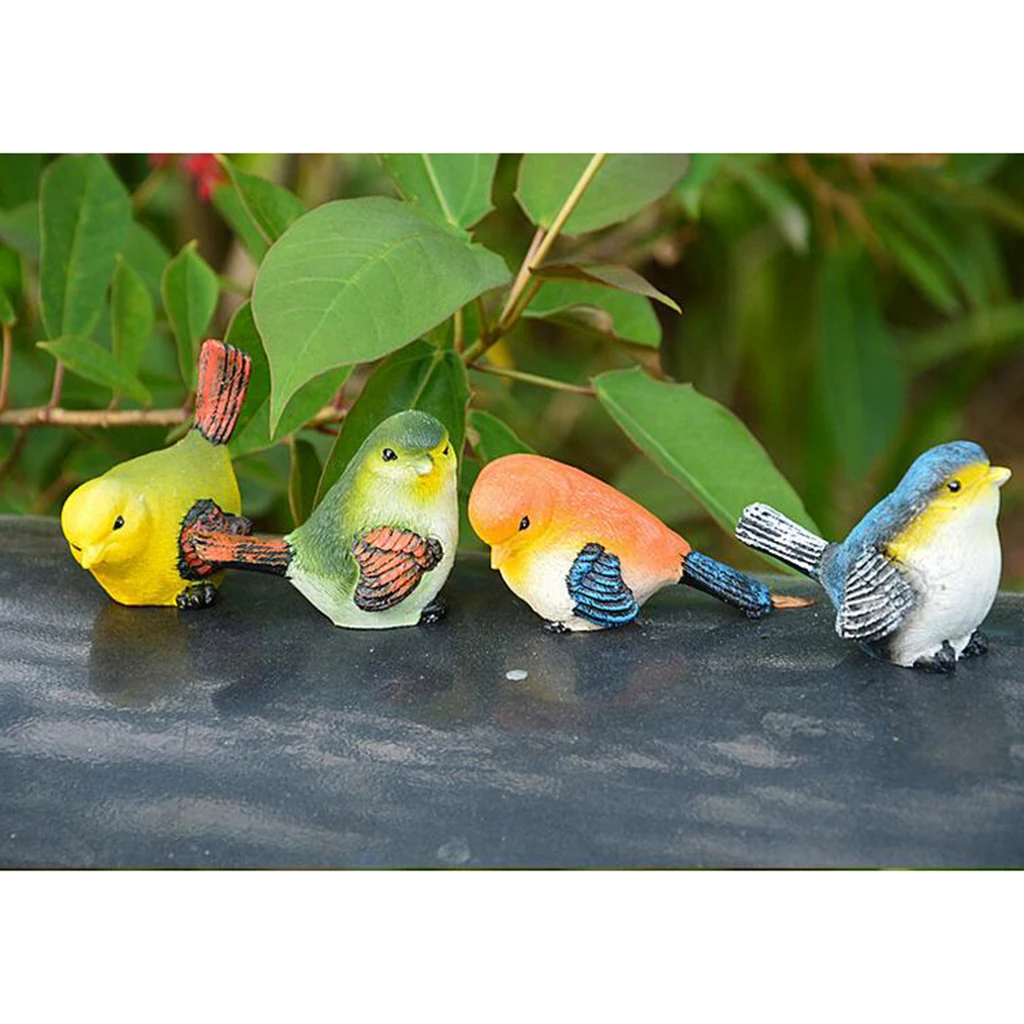 4pcs Highly Detailed Little Bird Perched Home Decoration Ornament Cute | Дом и сад