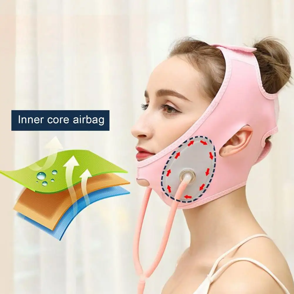 Inflatable Face Slimming Strap Face-lift Belt Elastic Face Slimming Bandage V Face Shaper Women Chin Cheek Lift Up Belt
Inflatable Face Slimming Strap Face-lift Belt Elastic Face Slimming Bandage V Face Shaper Women Chin Cheek Lift Up Belt